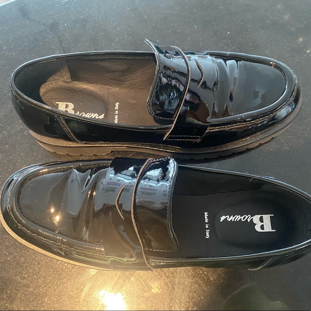 Browns Black loafers (WORN ONCE)
